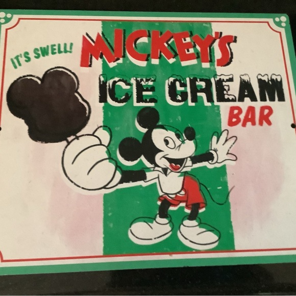 Disney Art Vintage Disney Mickeys Ice Cream Bar Wall Sign Made In